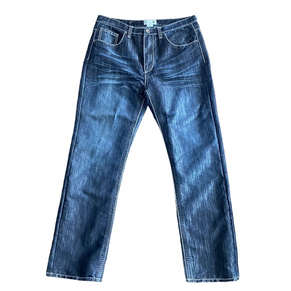 MARQ 75 Jeans Mens 36x32 Blue Medium Wash Denim Straight Leg Cotton - Picture 1 of 8